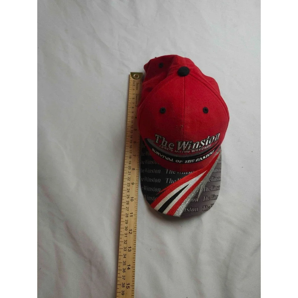 Vtg 2003 Winston Lowes Motor Speedway Baseball Cap OS Red Bulldawg NASCAR Racing